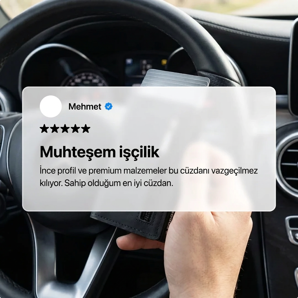 Meclaer Deri Cüzdan – RFID Korumalı Kaydırmalı Kartlık