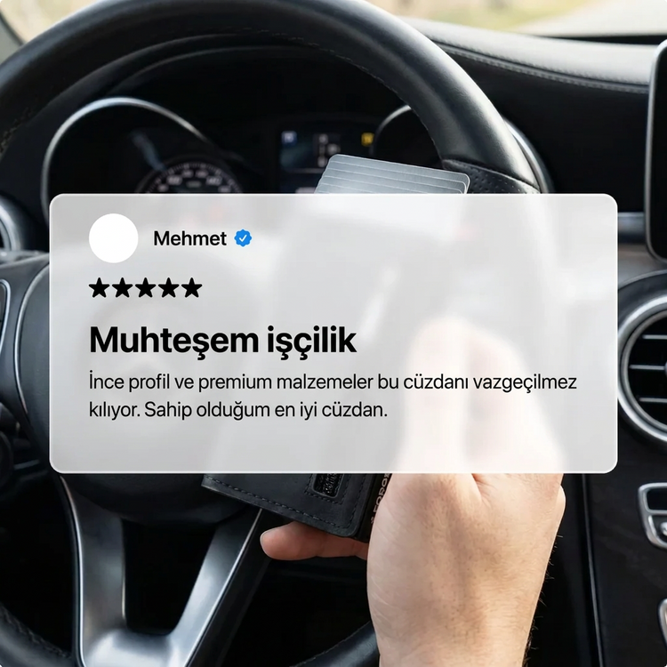 Meclaer Deri Cüzdan – RFID Korumalı Kaydırmalı Kartlık